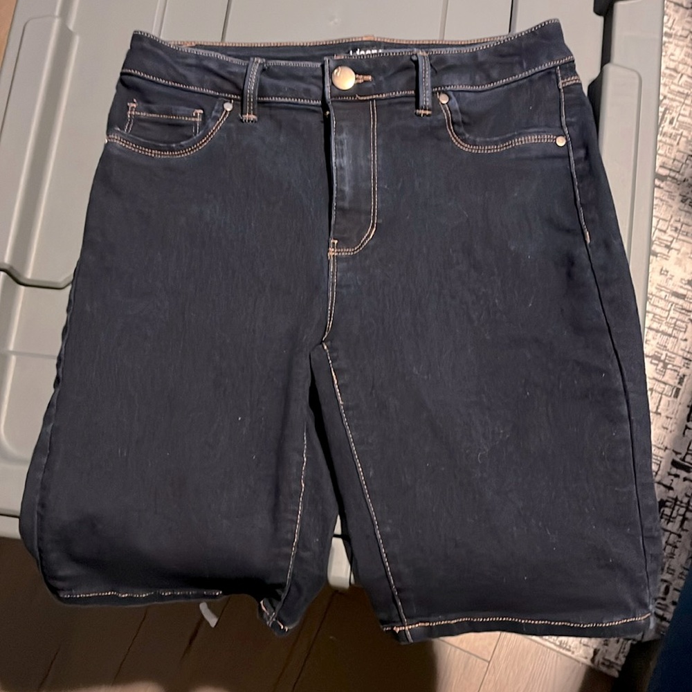 Dark soft jeans short knee length